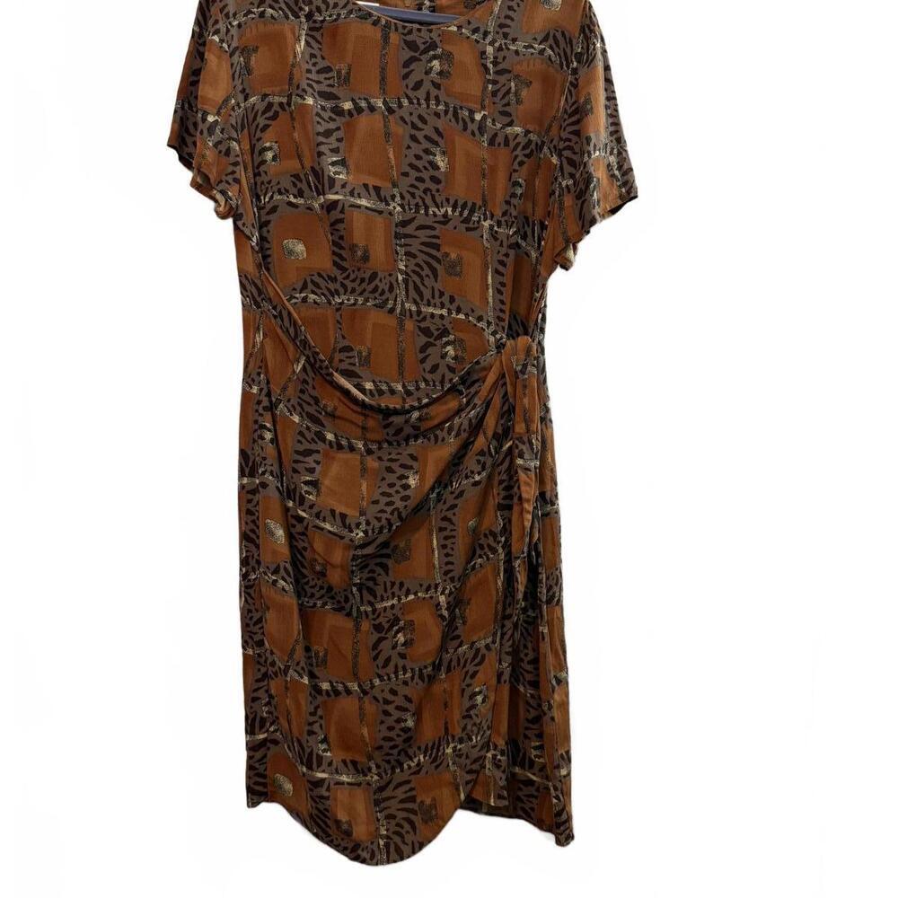 Vintage 90s Animal Abstract Print wrap dress. - Picture 4 of 6